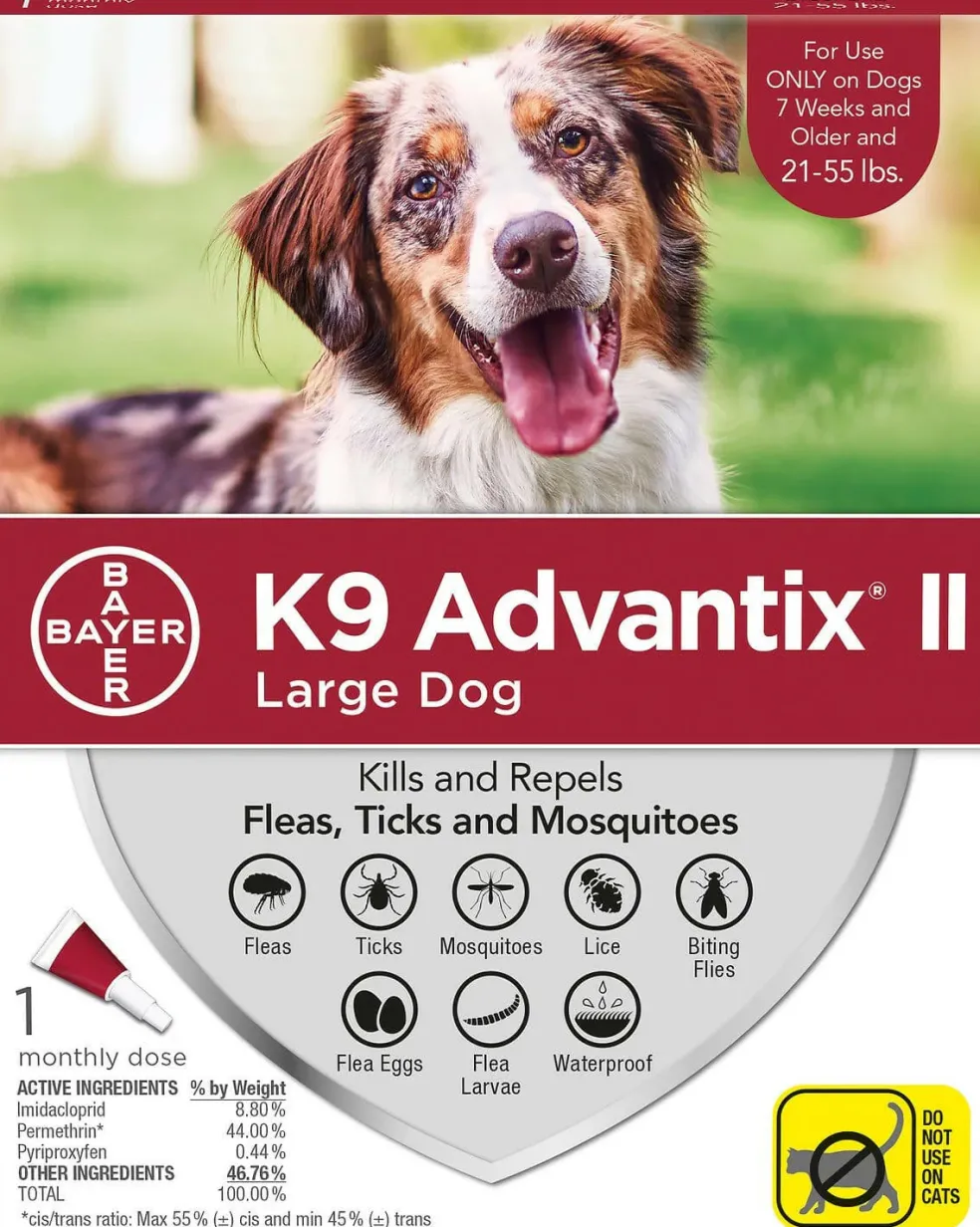 K9 Advantix II for Large Dogs (21-55 lbs) Red Box