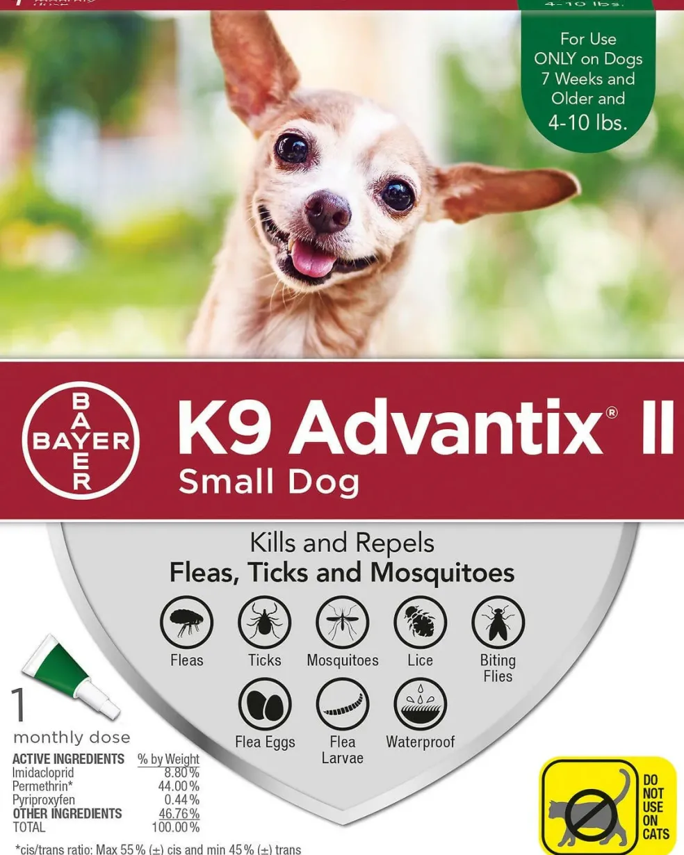 K9 Advantix II for Small Dogs (4 -10 lbs) Green Box