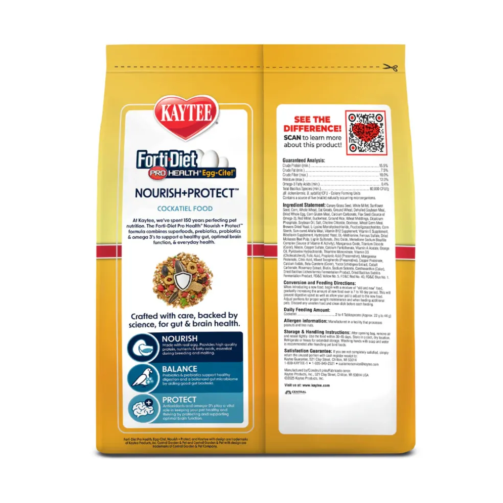 Kaytee Forti-Diet Pro Health Egg-Cite! Cockatiel Bird Food (5 lb)