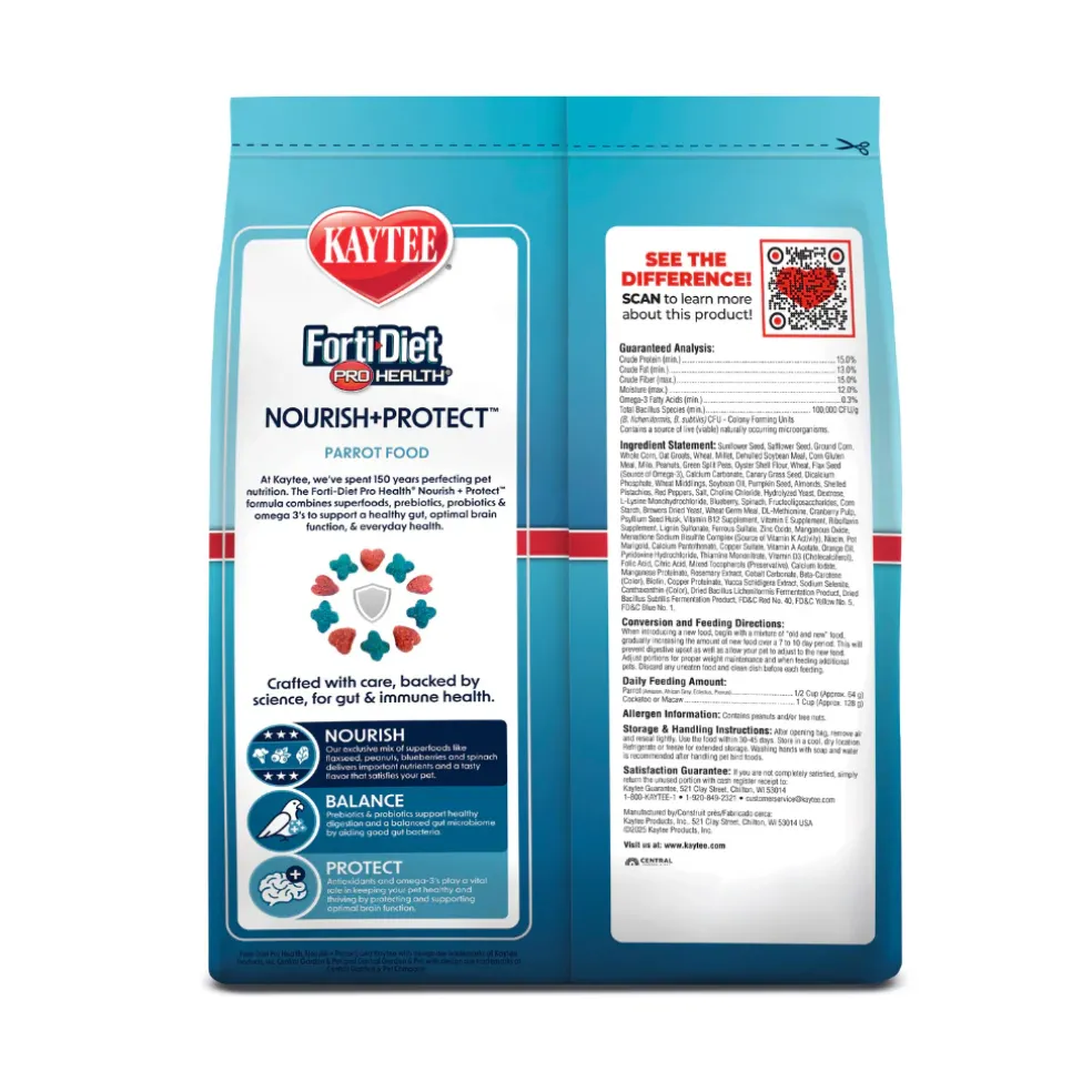 Kaytee Forti-Diet Pro Health Nourish+Protect Parrot Bird Food