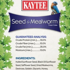 Kaytee Seed & Mealworm Treat Cake for Wild Birds (6 oz)