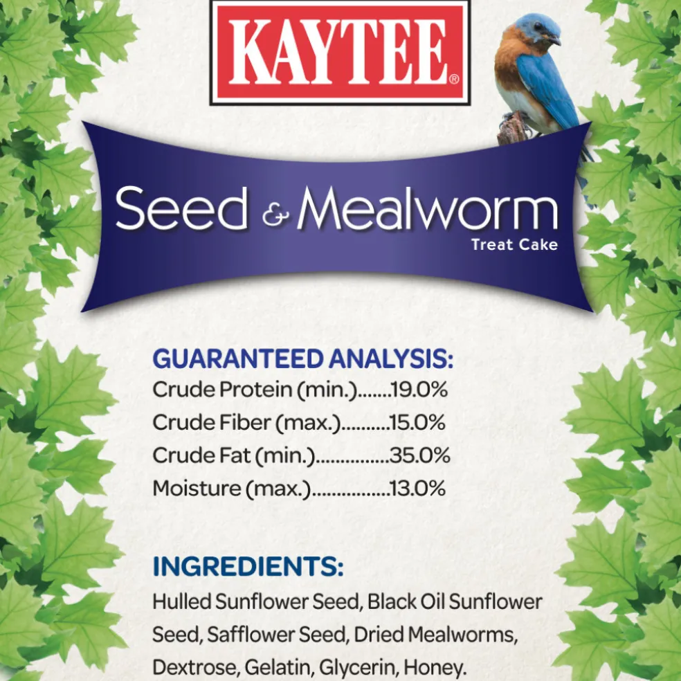 Kaytee Seed & Mealworm Treat Cake for Wild Birds (6 oz)