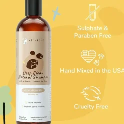 kin+kind Deep Clean Natural Almond & Vanilla Shampoo for Dogs (12 oz)