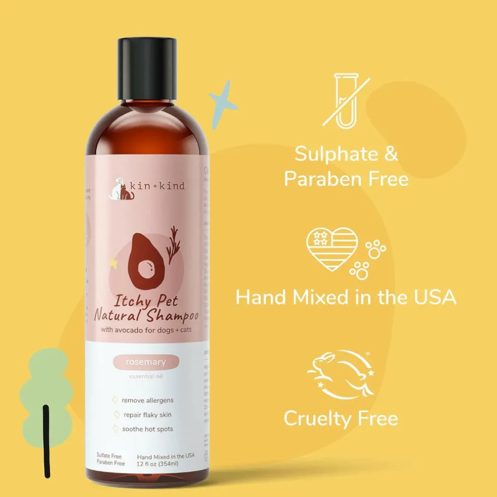 kin+kind Itchy Pet Rosemary Shampoo for Cats & Dogs (12 oz)