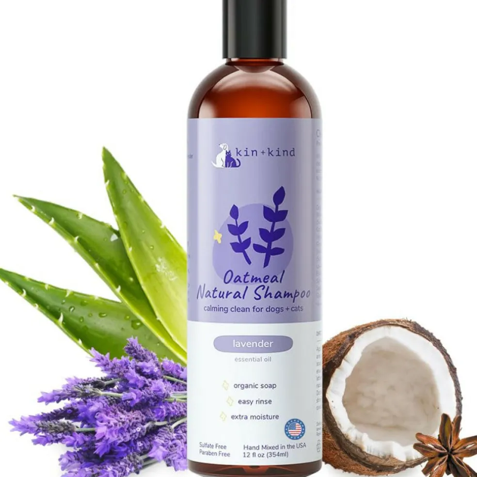 kin+kind Oatmeal Natural Lavender Shampoo for Dogs & Cats (12 oz)