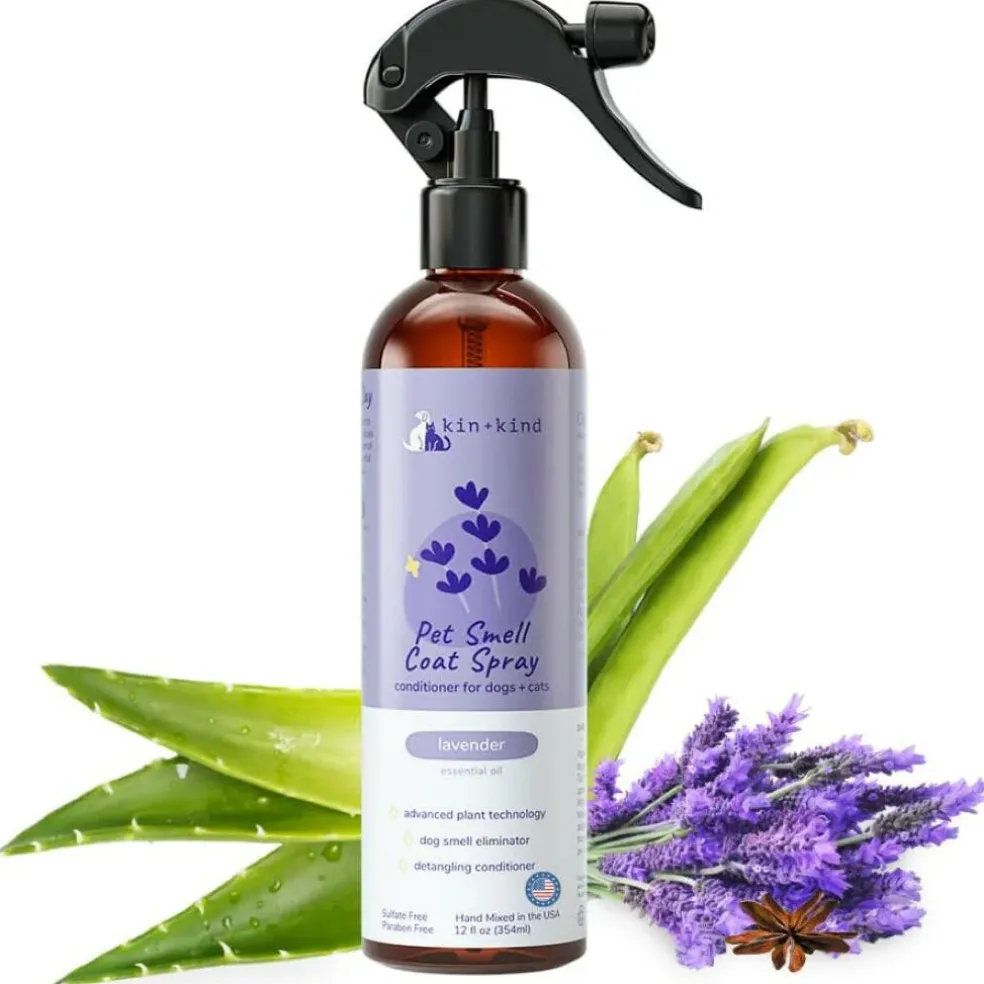 kin+kind Pet Smells Lavender Coat Conditioner Spray for Dogs & Cats (12 oz)