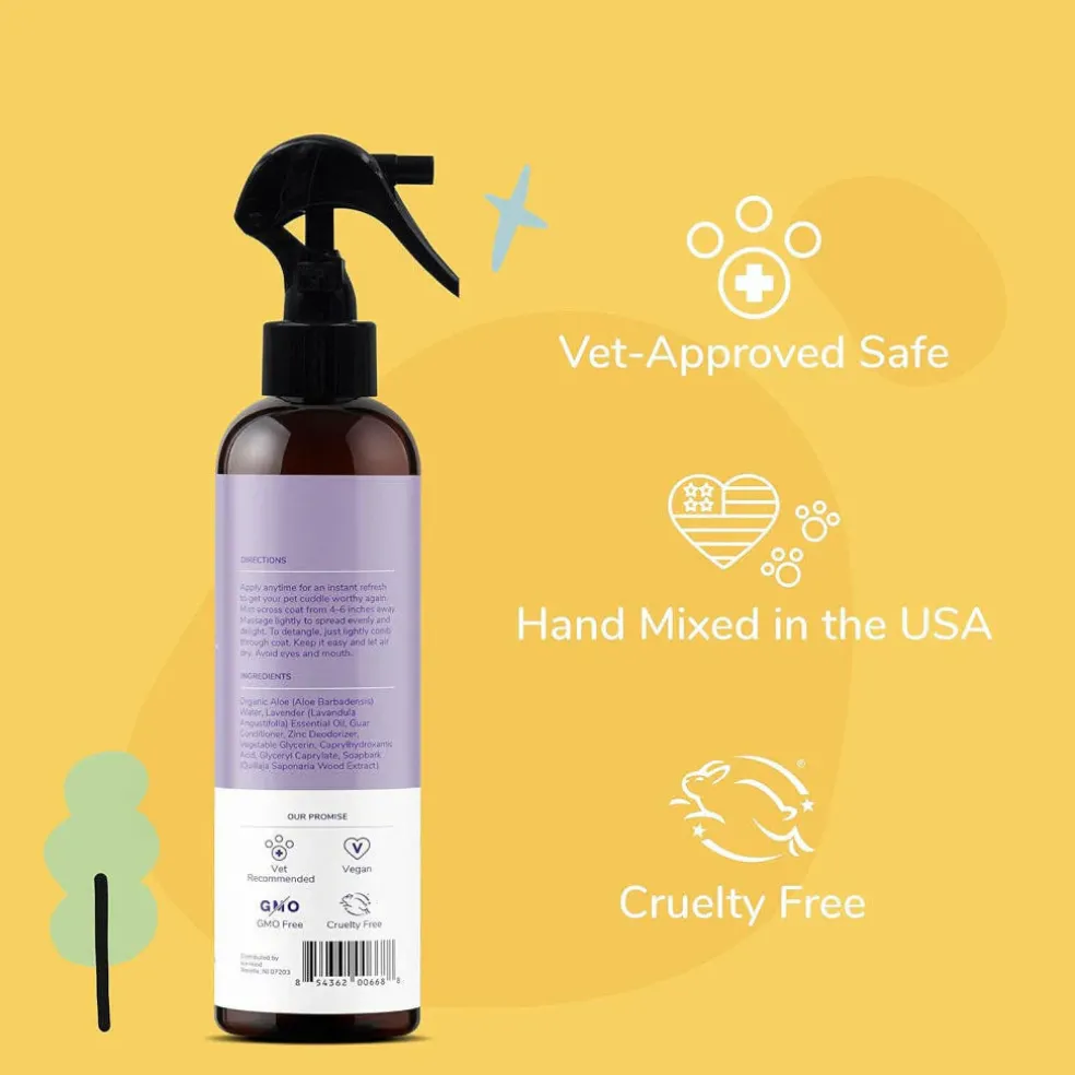 kin+kind Pet Smells Lavender Coat Conditioner Spray for Dogs & Cats (12 oz)