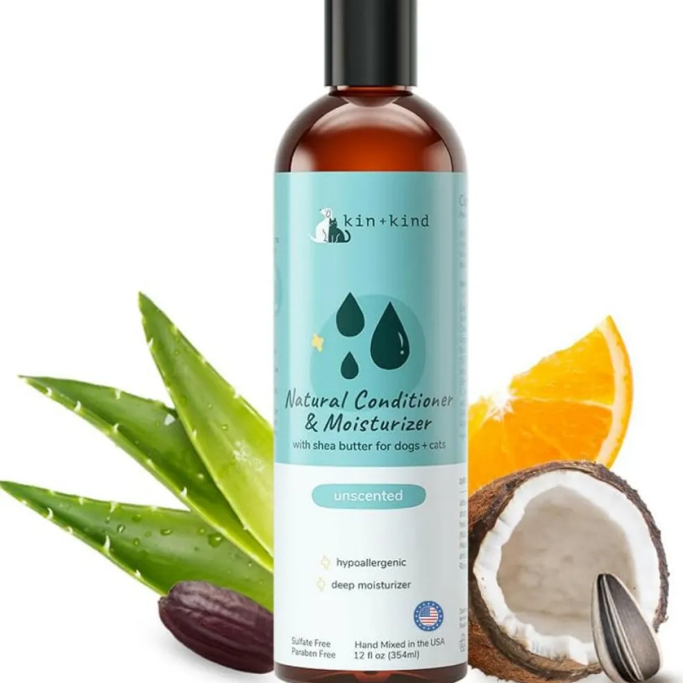 kin+kind Unscented Natural Conditioner & Moisturizer for Dogs & Cats (12 oz)