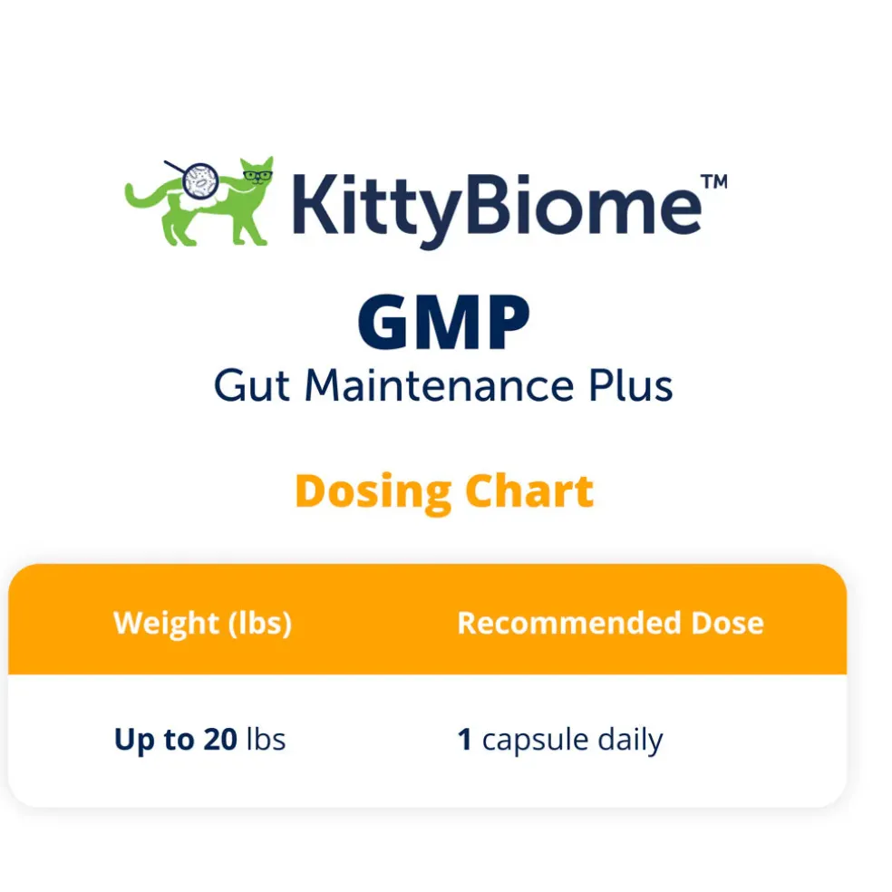 Kitty Biome GMP Gut Maintenance Plus Triple Action for Cats, 60 small capsules
