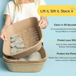 Kitty Sift Disposable Sifting Litter Box, Large, 4-pack