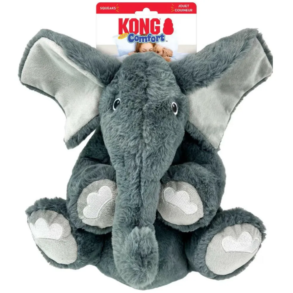 Kong Comfort Kiddos Elephant Squeaky Plush Toy For Dogs