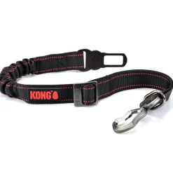 KONG Deluxe Swivel Tether Dog Safety Belt, Black & Red