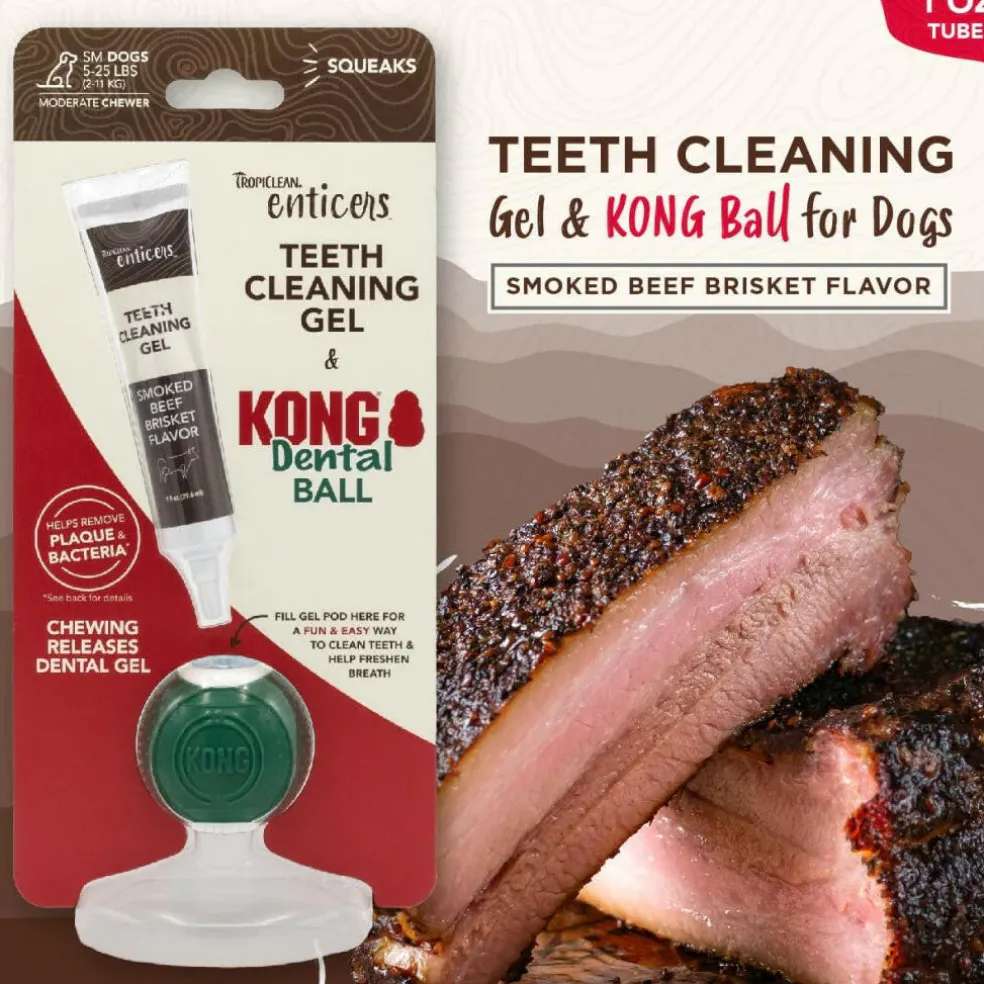 Kong Dental Ball with Tropiclean Enticer Teeth Cleaning Gel