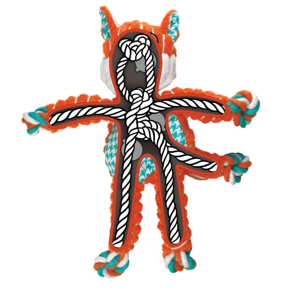 KONG Floppy Knots Fox Toy For Dogs