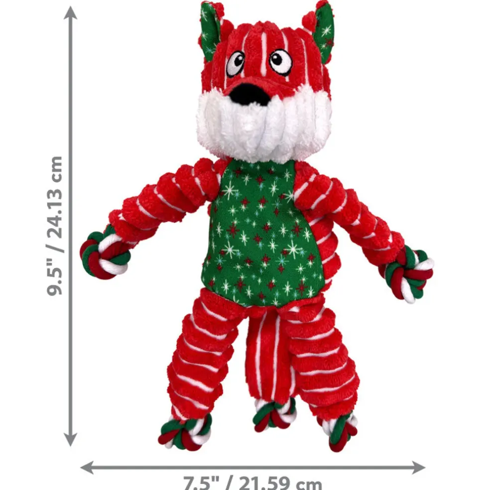 KONG Holiday Floppy Knots Fox Plush Dog Toy