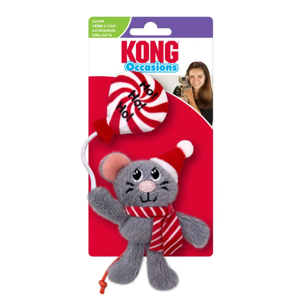 KONG Holiday Occasions Catnip Mouse Toy for Cats