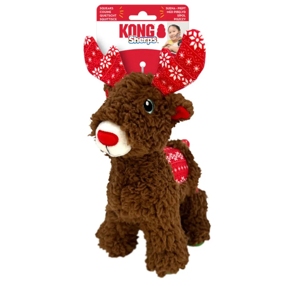 KONG Holiday Sherps Reindeer Plush Dog Toy