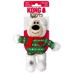 KONG Holiday Wild Knots Bear Plush Dog Toy Assorted Color, 1 count