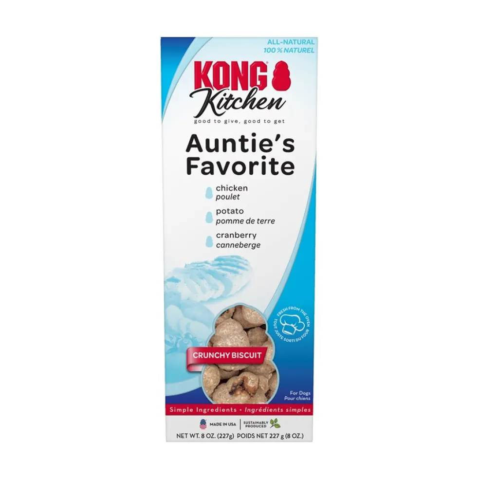 Kong Kitchen Auntie's Favorite Chicken, Potato & Cranberry Crunchy Biscuits for Dogs (8 oz)