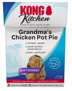 Kong Kitchen Grandma's Chicken Pot Pie Chicken, Sweet Potato & Peas Soft & Chewy Treats for Dogs (7 oz)