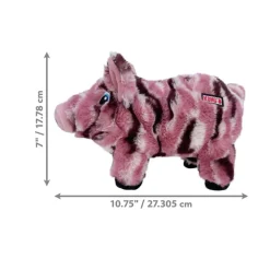 KONG Low Stuff Stripes Pig Plush Dog Toy
