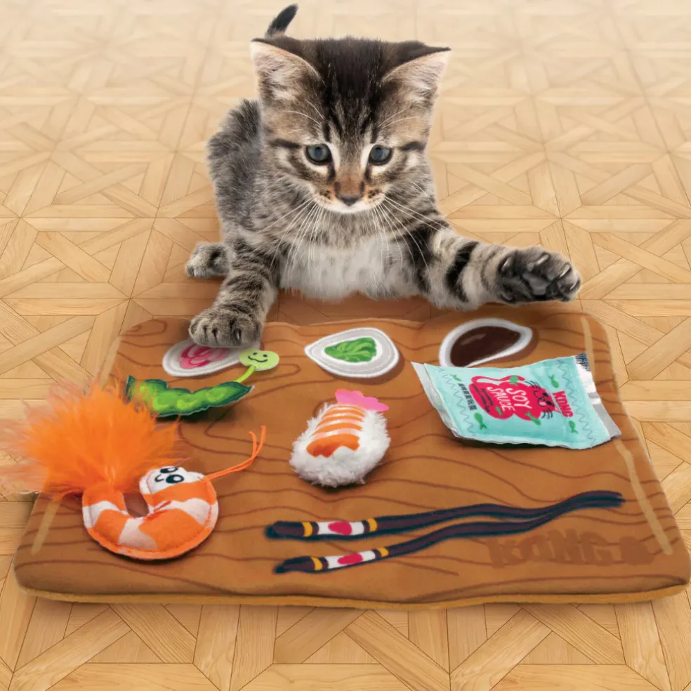 KONG Pull-A-Partz Sushi Catnip Cat Toys, 5 pack