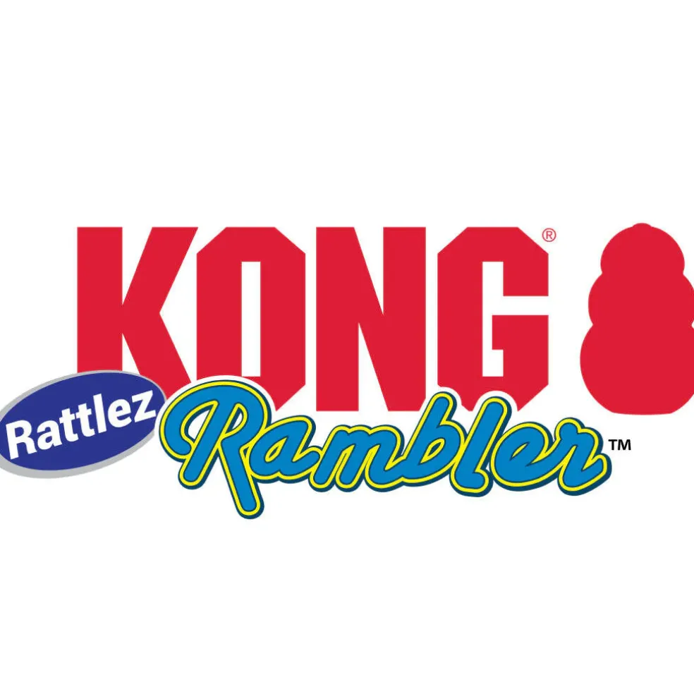 Kong Rambler Rattlez Dumbbell Toy For Dogs -Large (Orange/Blue)