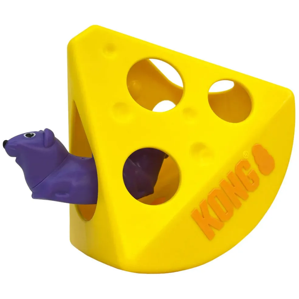 Kong Rewards Rocker Cheese Treat Dispenser Toy For Cats