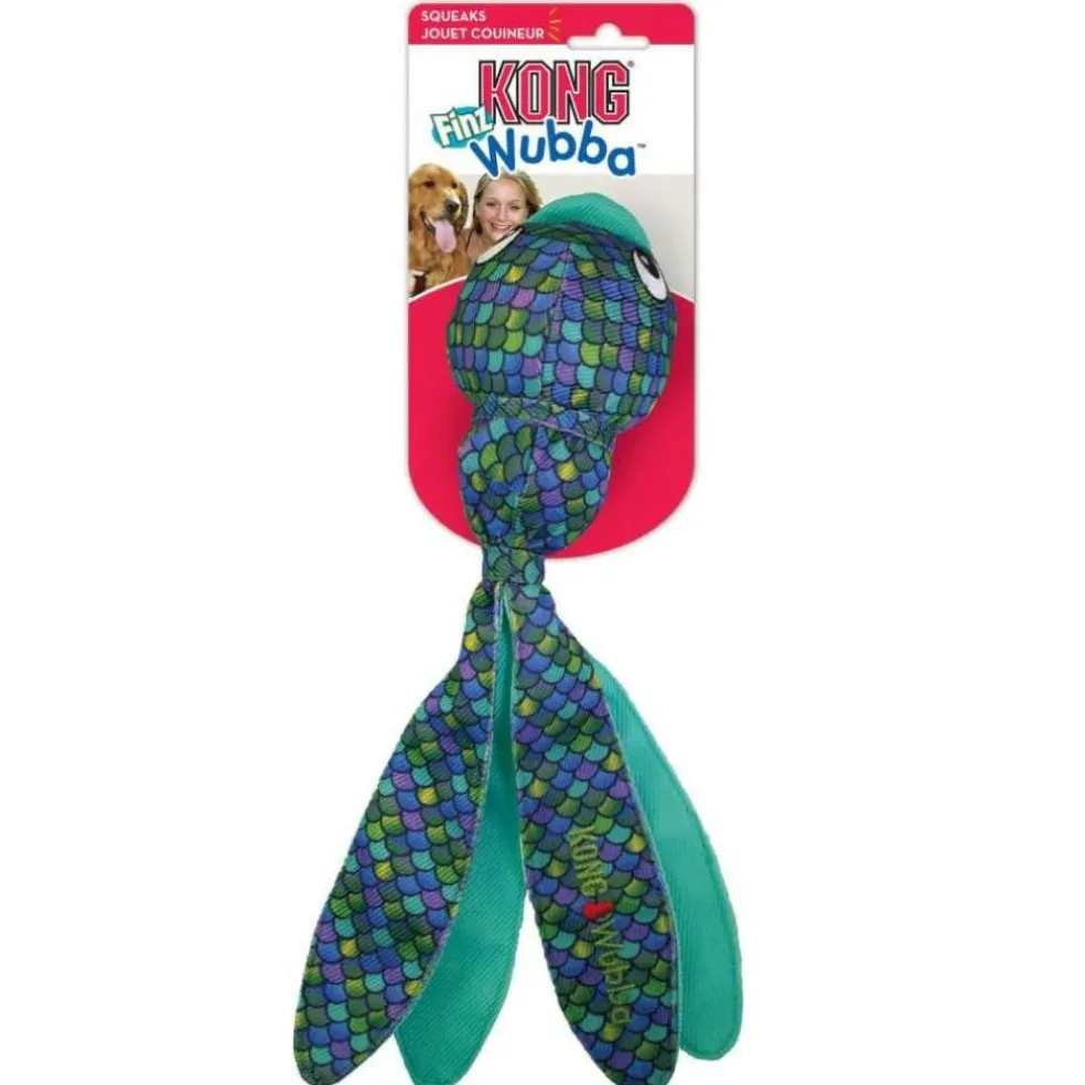 Kong Wubba Finz Blue Squeaky Toy For Dog