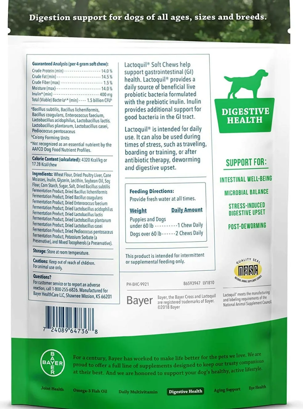 Lactoquil Digestive Health for Dogs (75 soft chews)