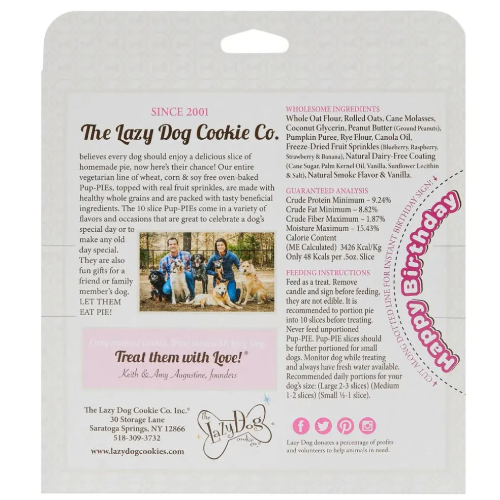 Lazy Dog Happy Birthday Pup-PIE for a Darling Girl Dog Treat (5 oz)