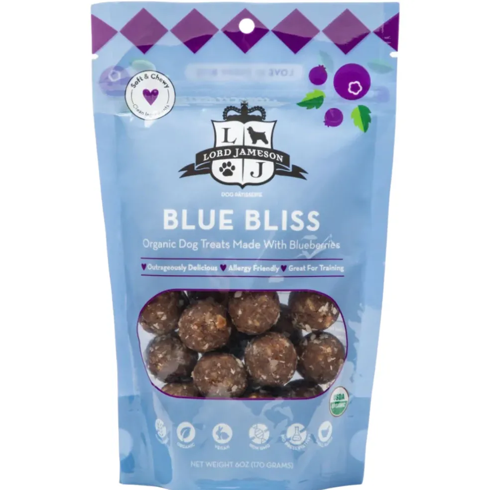 Lord Jameson Blue Bliss Organic Blueberry Soft & Chewy Treats for Dogs (6 oz)
