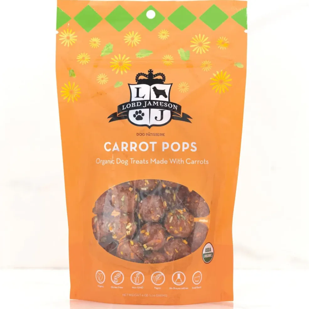 Lord Jameson Carrot Pops Organic Carrot Soft & Chewy Treats For Dogs (6 oz)