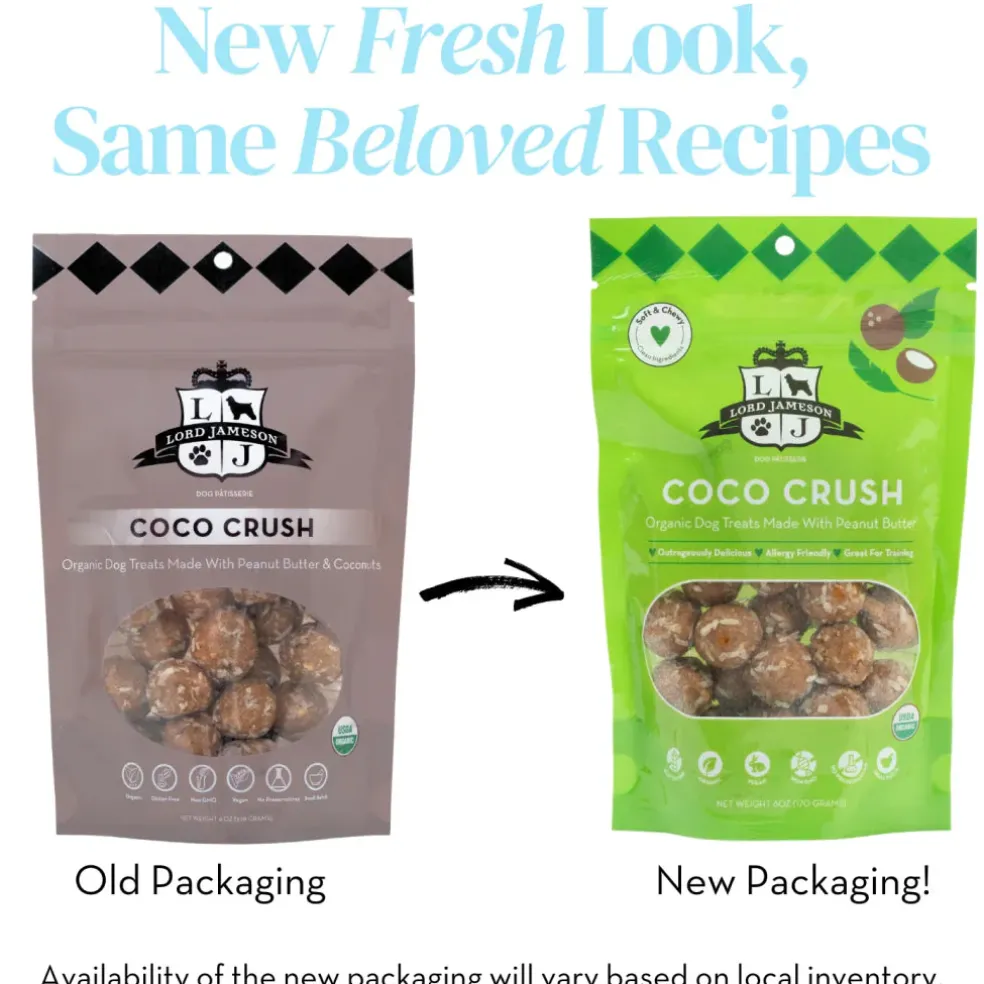 Lord Jameson Coco Crush Organic Coconut & Peanut Butter Soft & Chewy Treats For Dogs (6 oz)