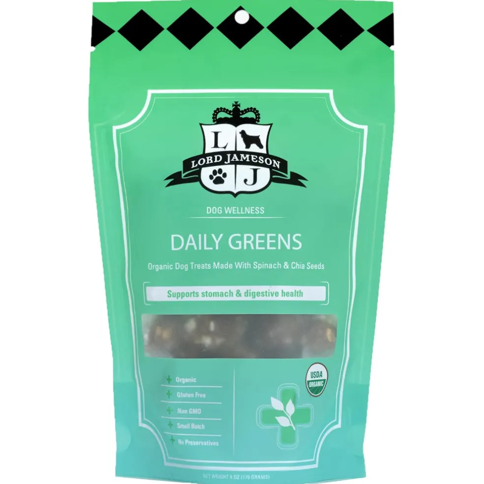 Lord Jameson Daily Greens Organic Spinach & Chia Seeds Soft & Chewy Treats For Dogs (6 oz)