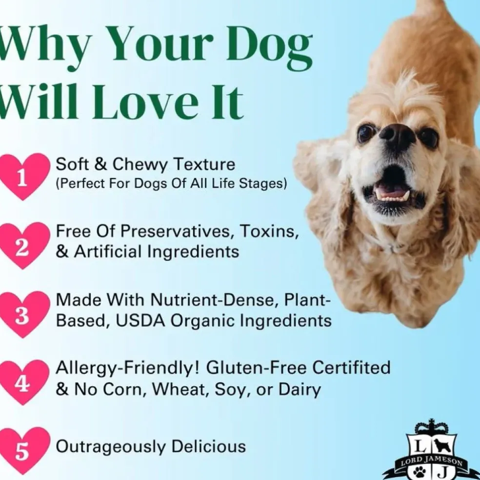 Lord Jameson Watermelon Pops Organic Watermelon Soft & Chewy Treats For Dogs (6 oz)