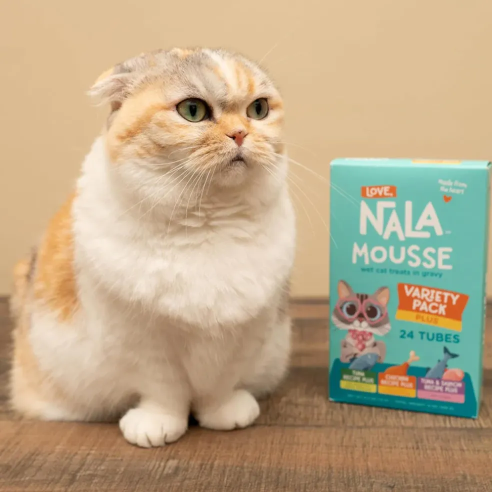 Love Nala Mousse Lickable Treats For Cats- Variety Pack (0.5 oz tube x 24)