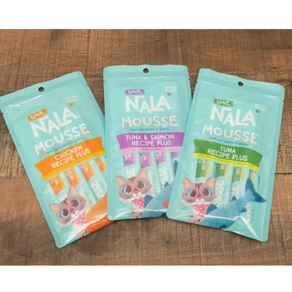 Love Nala Mousse Lickable Treats For Cats- Variety Pack (0.5 oz tube x 24)