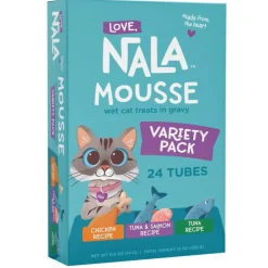 Love Nala Mousse Lickable Treats For Cats -Variety Pack (0.5 oz tube x 24)