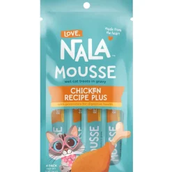 Love Nala Mousse Plus Chicken Recipe Lickable Treats For Cats (0.5 oz tube x 4)