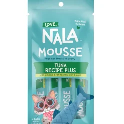 Love Nala Mousse Plus Tuna Recipe Lickable Treats For Cats (0.5 oz tube x 4)