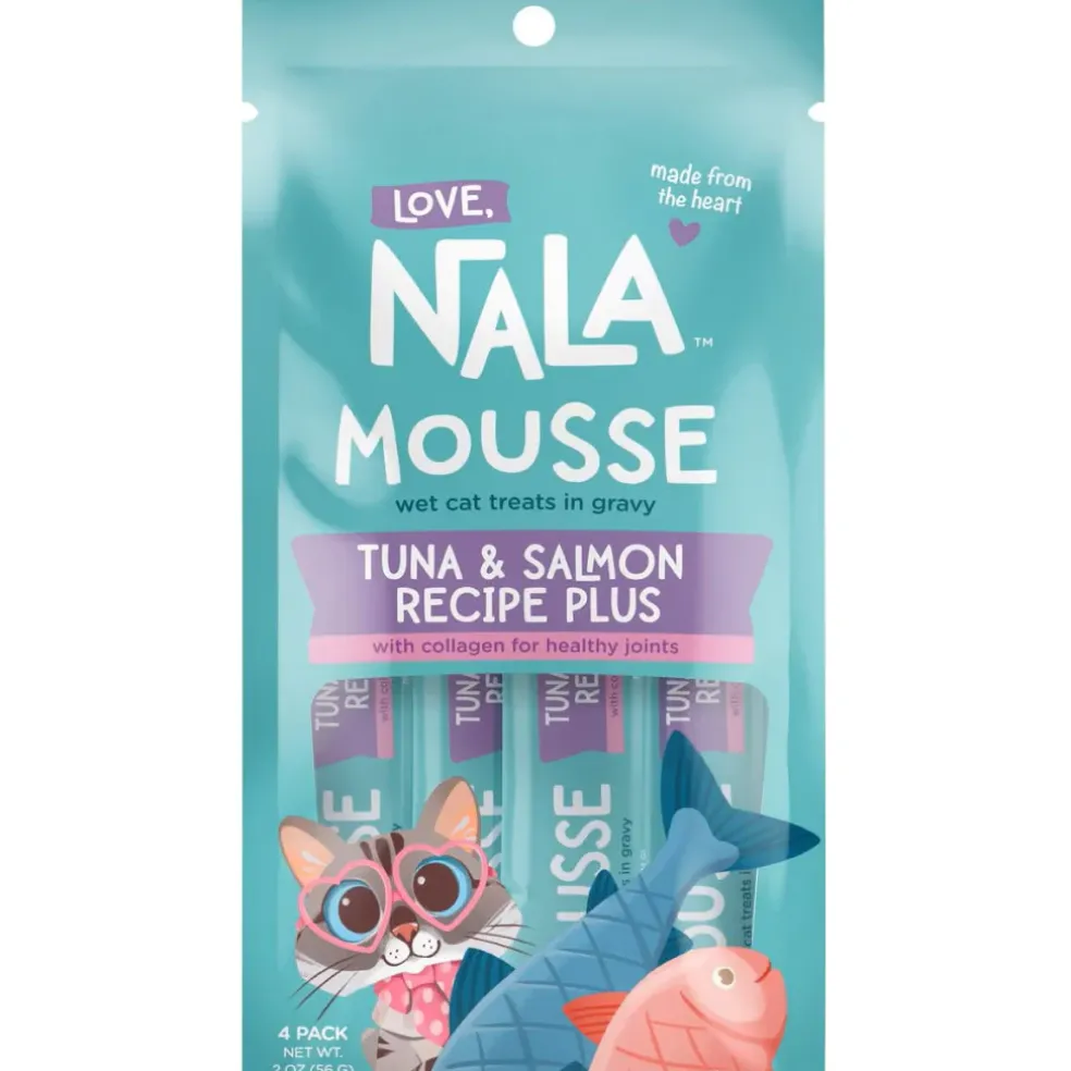 Love Nala Mousse Plus Tuna & Salmon Recipe Lickable Treat For Cats (0.5 oz tube x 4)