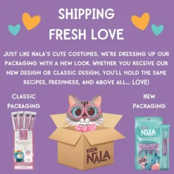Love Nala Mousse Tuna & Salmon Recipe Lickable Treats For Cats (0.5 oz tube x 4)