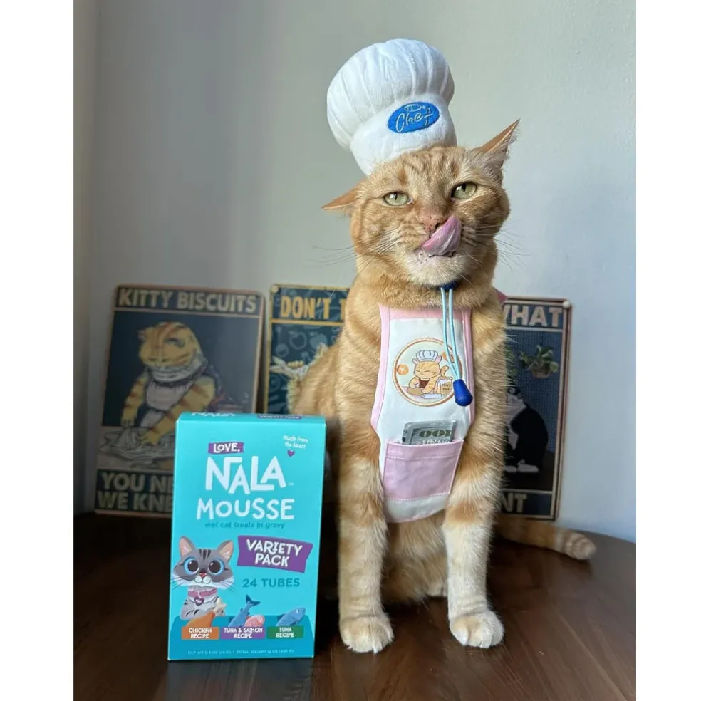 Love Nala Mousse Tuna & Salmon Recipe Lickable Treats For Cats (0.5 oz tube x 4)