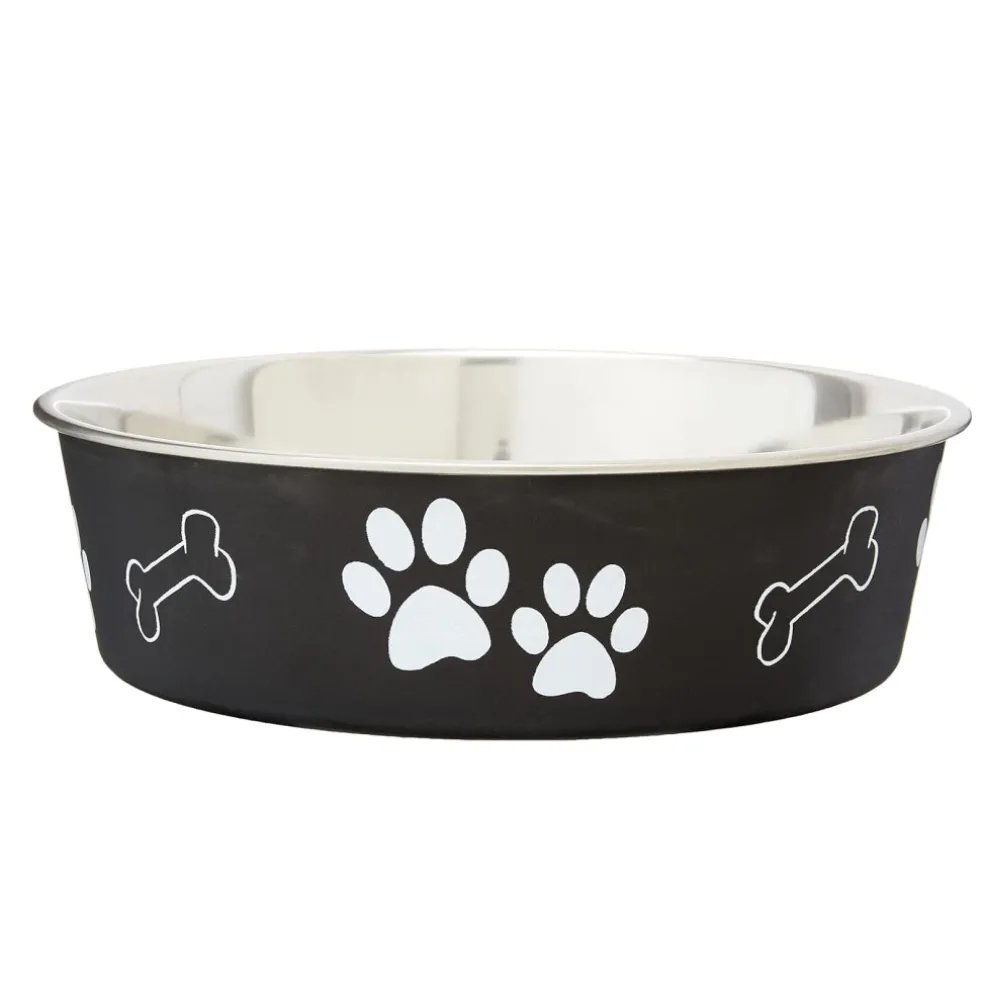 Loving Pets Classic Espresso Non-Skid Stainless Steel Pet Bowl