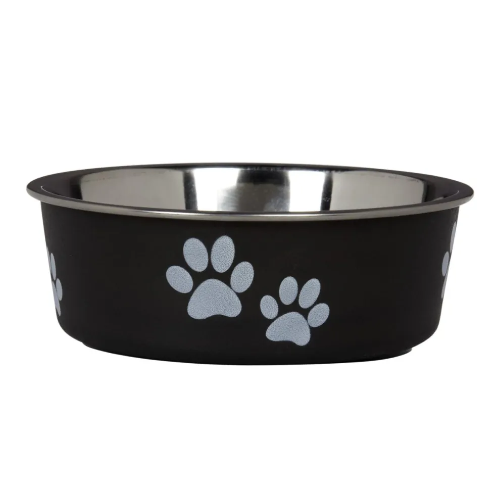 Loving Pets Classic Espresso Non-Skid Stainless Steel Pet Bowl