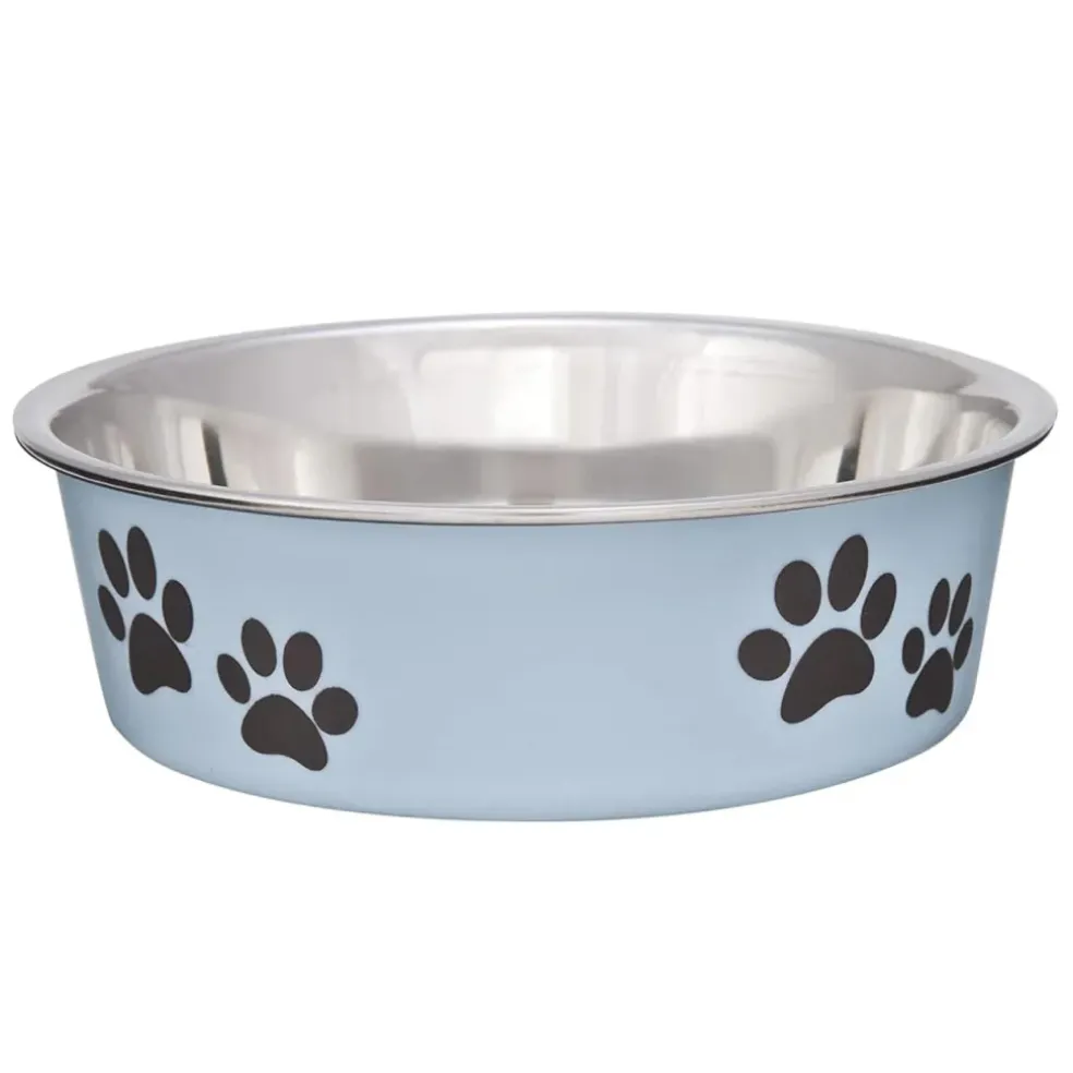 Loving Pets Classic Murano Blue Non-Skid Stainless Steel Pet Bowl