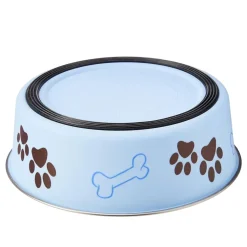 Loving Pets Classic Murano Blue Non-Skid Stainless Steel Pet Bowl