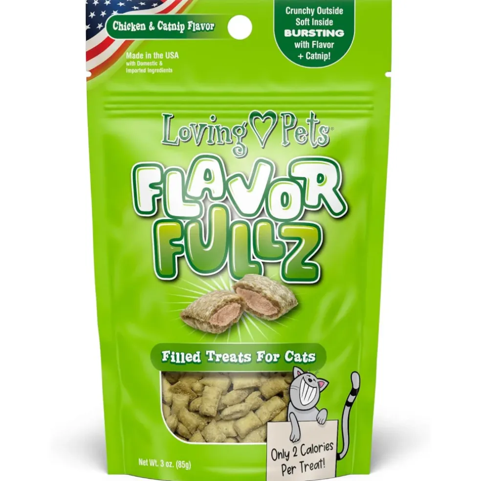 Loving Pets Flavorfullz Filled Chicken & Catnip Flavor Treats For Cats (3 oz)