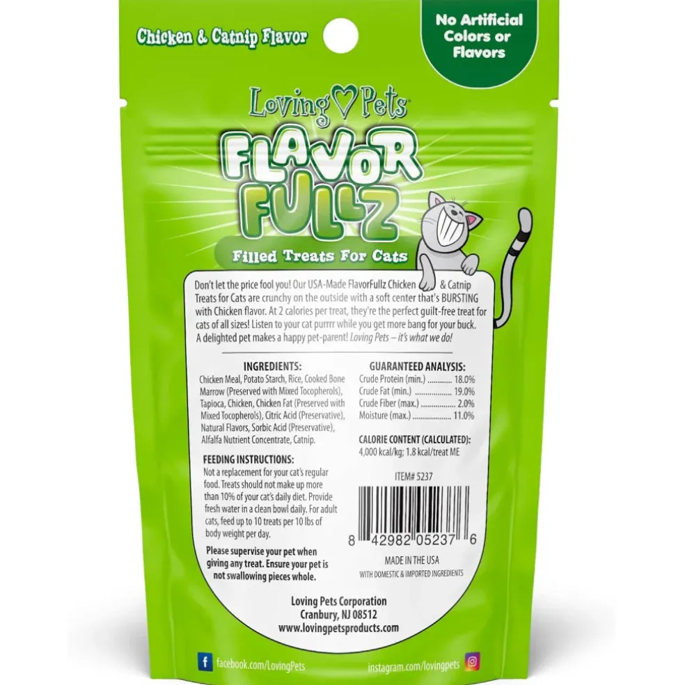 Loving Pets Flavorfullz Filled Chicken & Catnip Flavor Treats For Cats (3 oz)